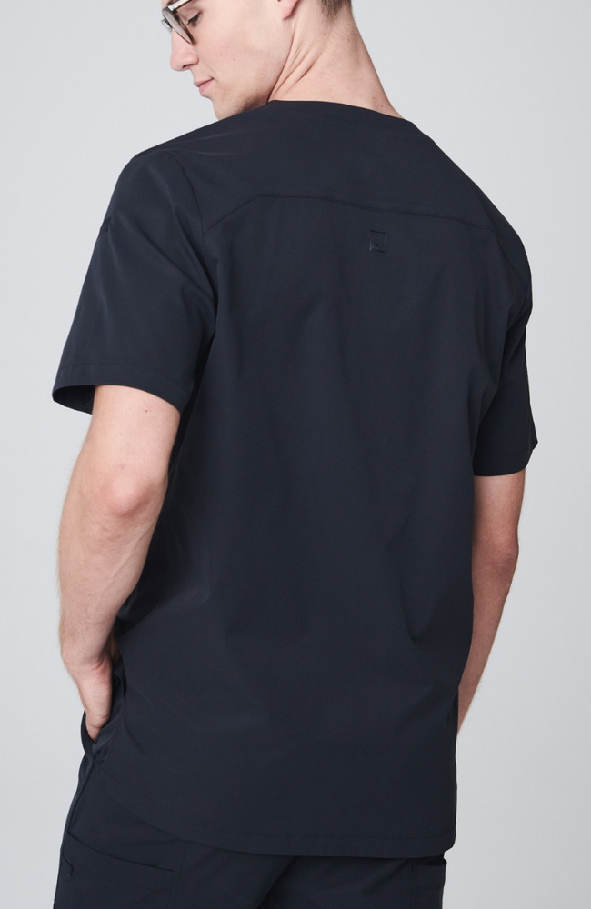 Men's Apex V-Neck Scrub Top, BLK Black, large