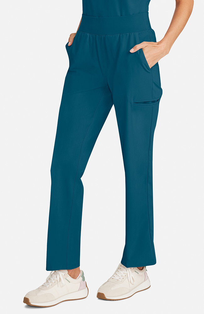 Women's Scrub Set: Taiga Welt Pocket Top & Straight Leg Ankle Pant, CAR Caribbean Blue, large