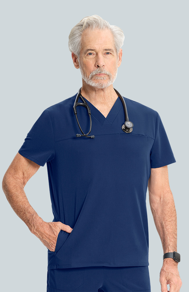 Men's Scrub Set: Vapor 3-Pocket Top &  Zephyr Straight Leg Pant, NAV Navy, large