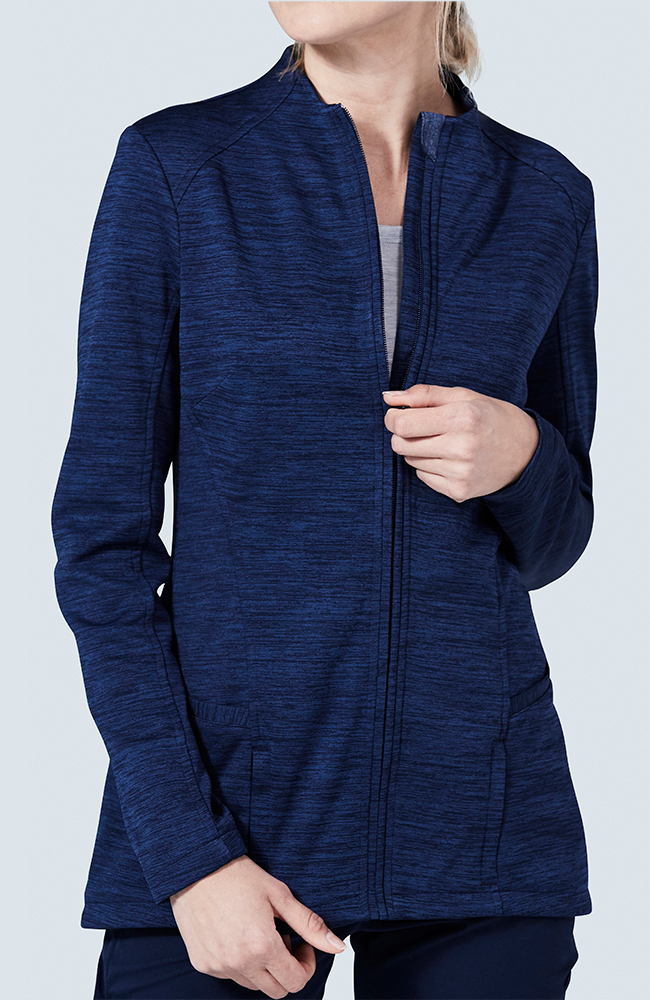 Women's Ionic Scrub Jacket, NAV Navy Blue, large