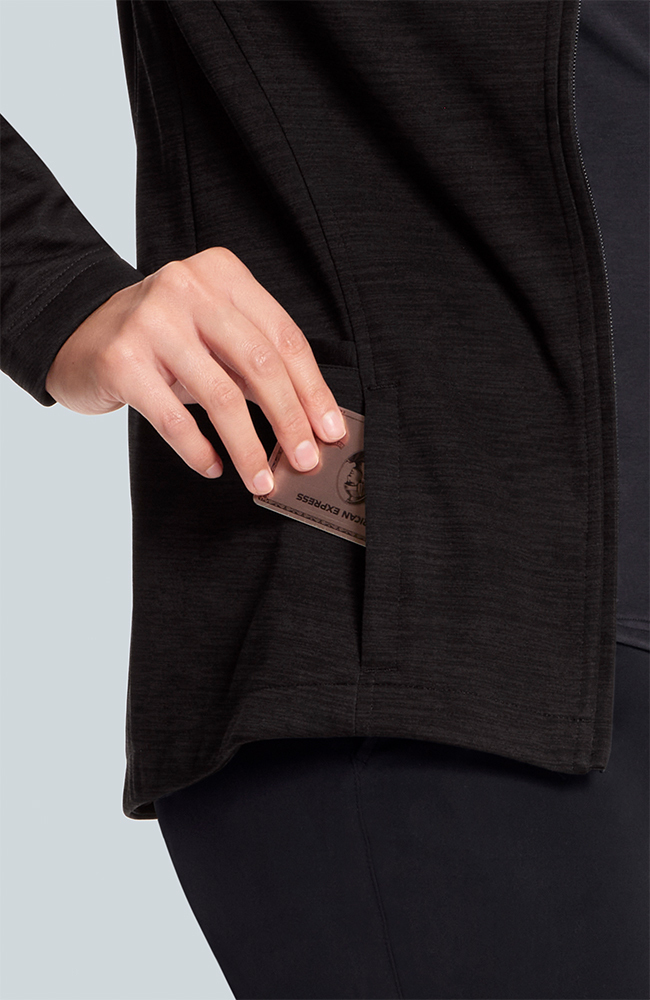 Women's Ionic Scrub Jacket, BLK Black, large