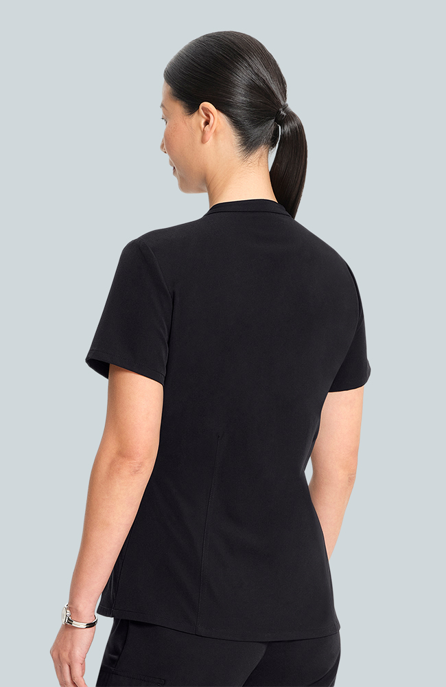 Women's Scrub Set: Taiga Welt Pocket Top & Anemone Straight Leg Pant, BLK Black, large