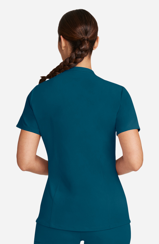 Women's Scrub Set: Taiga Welt Pocket Top & Anemone Straight Leg Pant, CAR Caribbean Blue, large