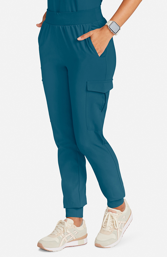 Women's Scrub Set: Flora 3-Pocket Top & Bosque Jogger Pant, CAR Caribbean Blue, large