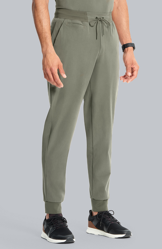Men's Scrub Set: Vapor 3-Pocket Top &  Drift Jogger Pant, OLV Olive, large