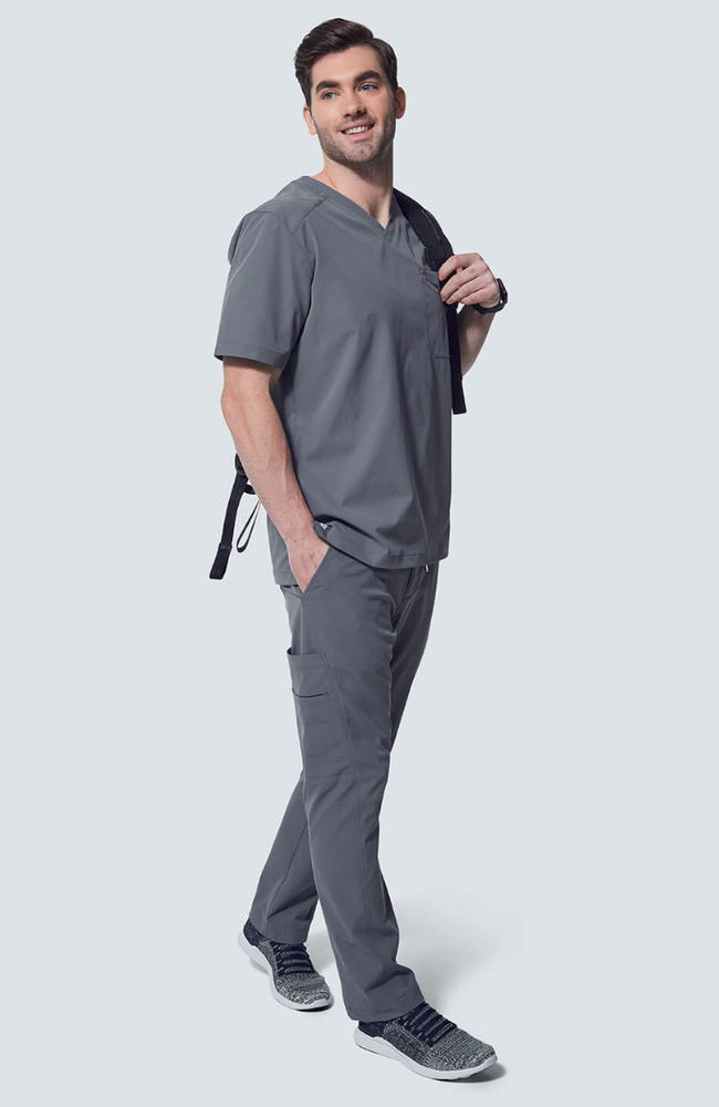 Men's Summit Cargo Drawstring Scrub Pant, GRE Grey, large