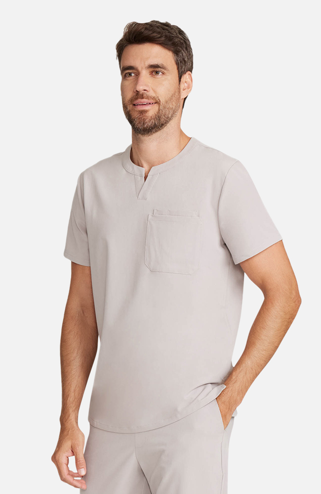 Men's Scrub Set: Cirrus Split Neck Top & Drift Jogger Pant, WMS Warm Stone, large
