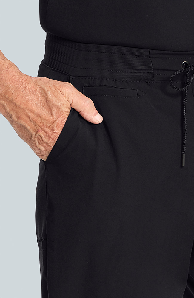 Men's Scrub Set: Cirrus Split Neck Top & Drift Jogger Pant, BLK Black, large