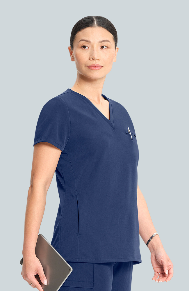 Women's Scrub Set: Flora 3-Pocket Top & Bosque Jogger Pant, NAV Navy, large