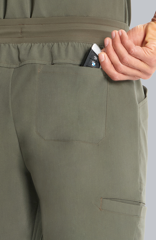 Men's Scrub Set: Cirrus Split Neck Top & Zephyr Straight Leg Pant, OLV Olive, large