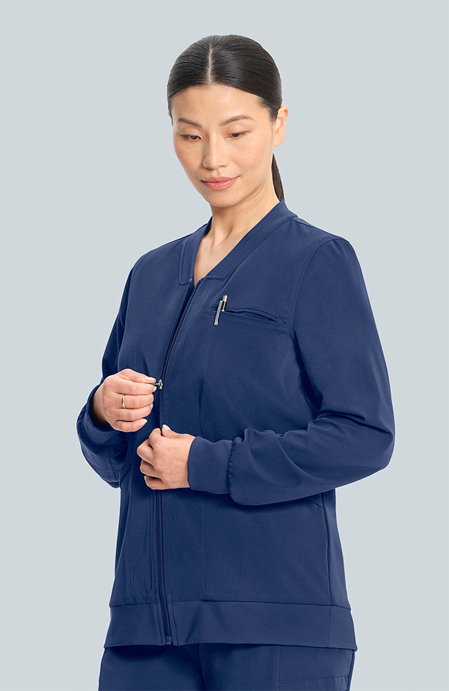 Women's Savannah 5-Pocket Scrub Jacket, NAV Navy, large