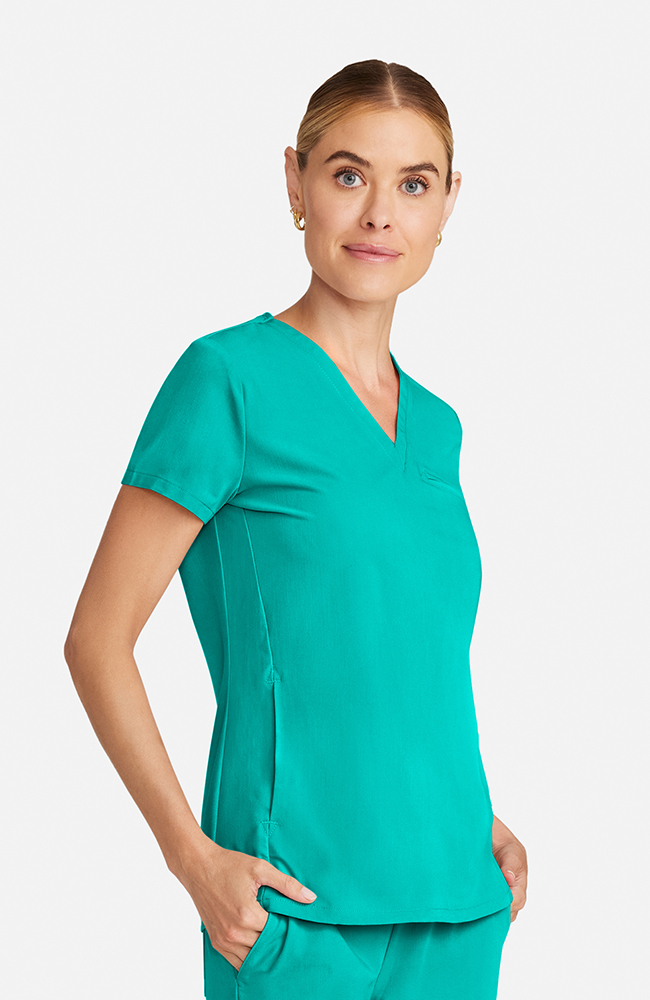 Women's Flora 3-Pocket V-Neck Scrub Top, , large