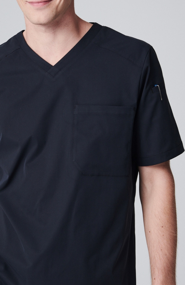 Men's Apex V-Neck Scrub Top, BLK Black, large