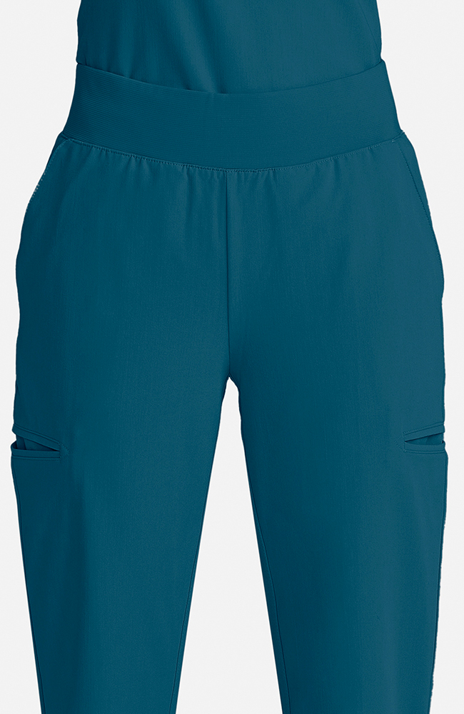 Women's Scrub Set: Taiga Welt Pocket Top & Straight Leg Ankle Pant, CAR Caribbean Blue, large