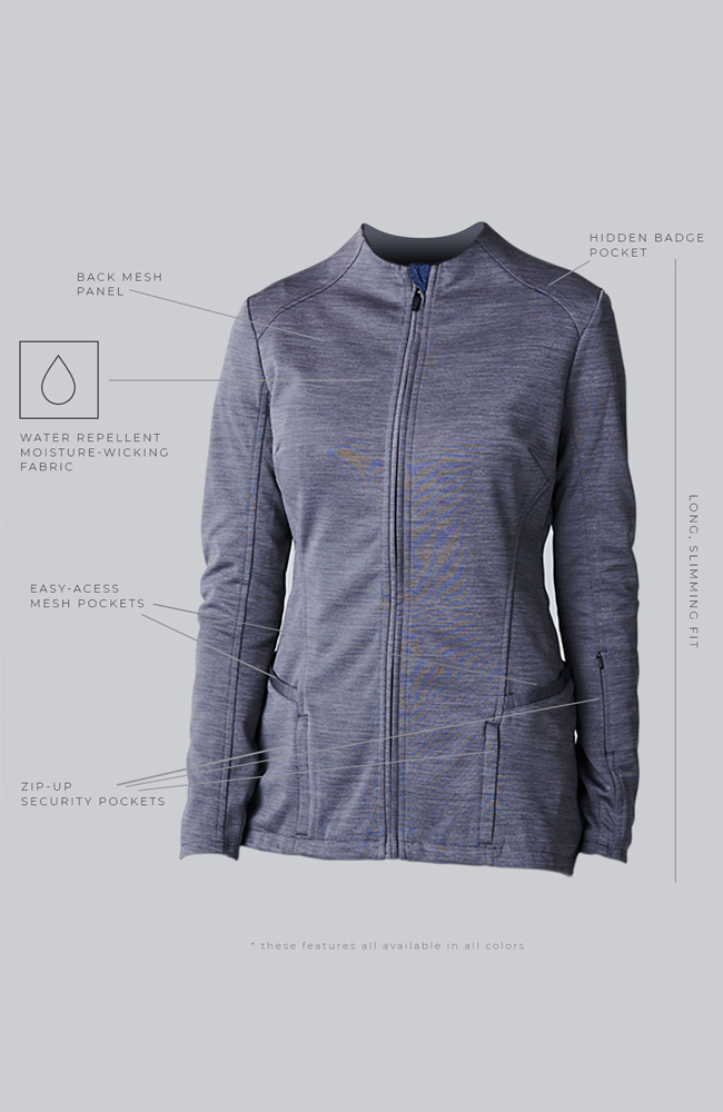 Women's Ionic Scrub Jacket, GRA Graphite, large