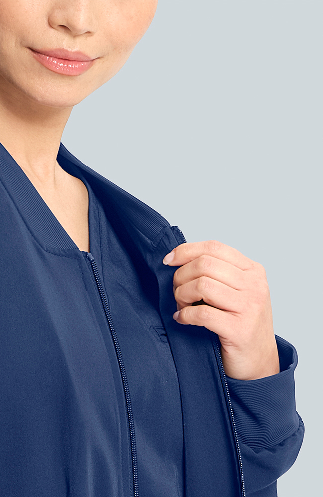 Women's Savannah 5-Pocket Scrub Jacket, NAV Navy, large