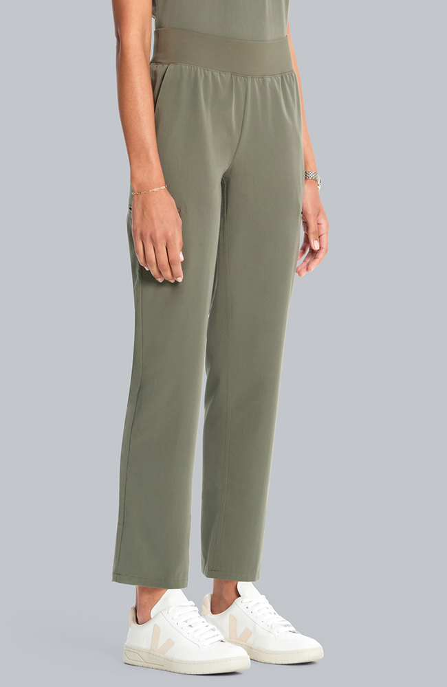 Women's Scrub Set: Taiga Welt Pocket Top & Straight Leg Ankle Pant, OLV Olive, large
