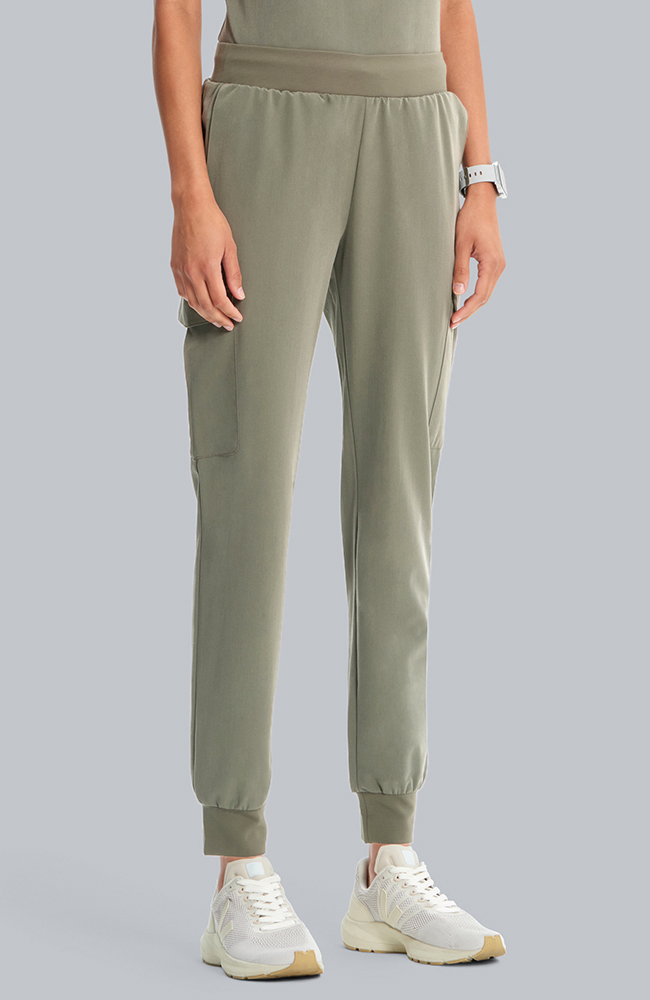 Women's Scrub Set: Flora 3-Pocket Top & Bosque Jogger Pant, OLV Olive, large