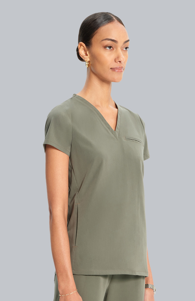 Women's Scrub Set: Flora 3-Pocket Top & Anemone Straight Leg Pant, OLV Olive, large