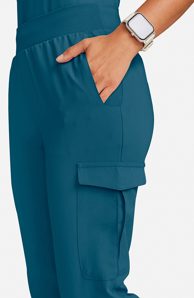 Women's Scrub Set: Flora 3-Pocket Top & Bosque Jogger Pant, CAR Caribbean Blue, large