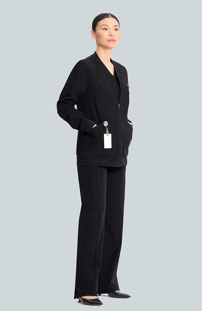 Women's Savannah 5-Pocket Scrub Jacket, BLK Black, large