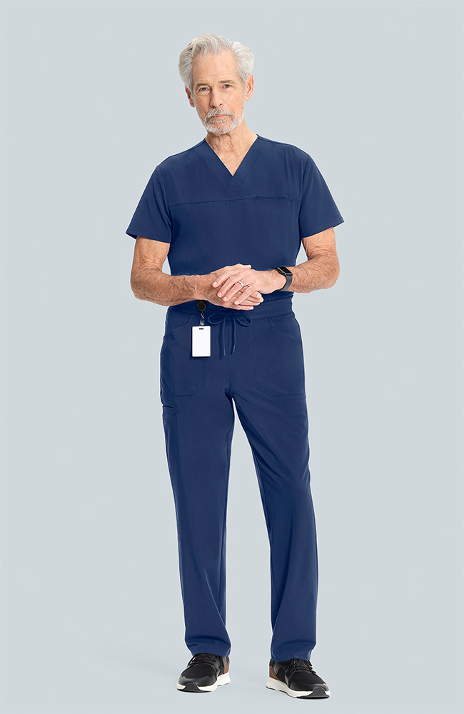 Men's Scrub Set: Vapor 3-Pocket Top &  Zephyr Straight Leg Pant, NAV Navy, large