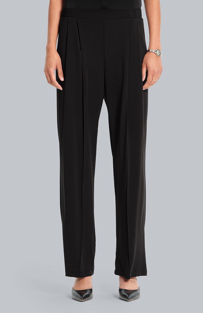 Women's Pleated Wide Leg Scrub Pant, BLK Black, large