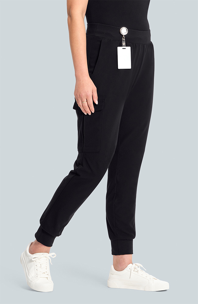 Women's Scrub Set: Flora 3-Pocket Top & Bosque Jogger Pant, BLK Black, large