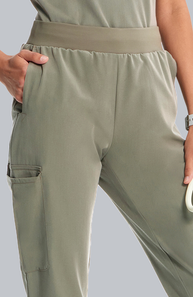 Women's Scrub Set: Flora 3-Pocket Top & Bosque Jogger Pant, OLV Olive, large