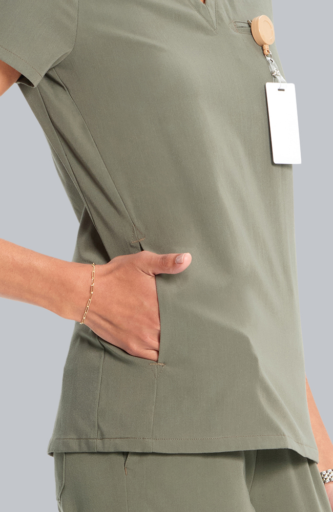 Women's Scrub Set: Flora 3-Pocket Top & Anemone Straight Leg Pant, OLV Olive, large
