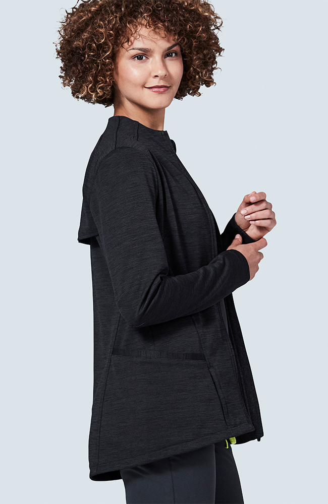 Women's Ionic Scrub Jacket, BLK Black, large