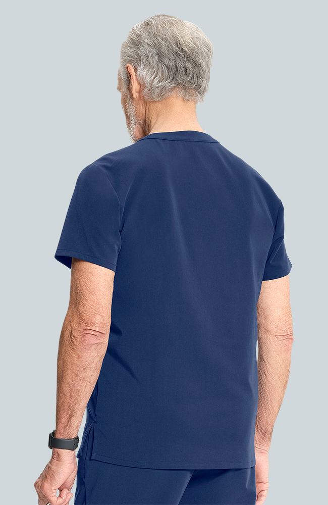 Men's Scrub Set: Cirrus Split Neck Top & Zephyr Straight Leg Pant, NAV Navy, large