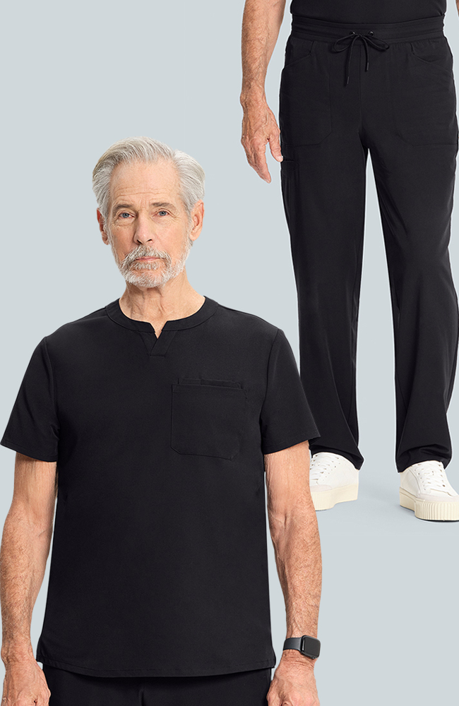 Men's Scrub Set: Cirrus Split Neck Top & Zephyr Straight Leg Pant, , large