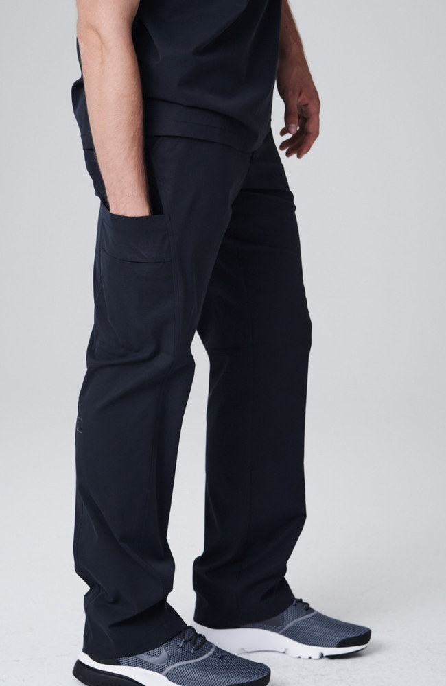 Men's Summit Cargo Drawstring Scrub Pant, BLK Black, large