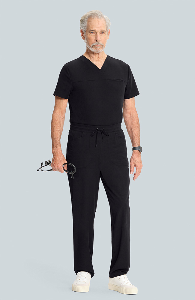 Men's Scrub Set: Vapor 3-Pocket Top &  Zephyr Straight Leg Pant, BLK Black, large
