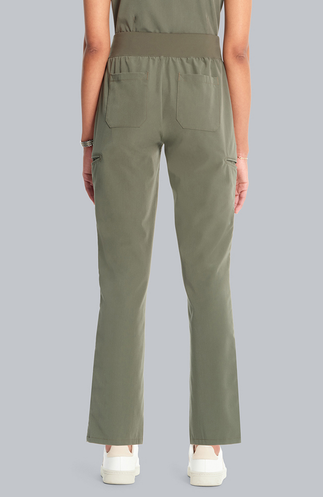 Women's Scrub Set: Taiga Welt Pocket Top & Straight Leg Ankle Pant, OLV Olive, large