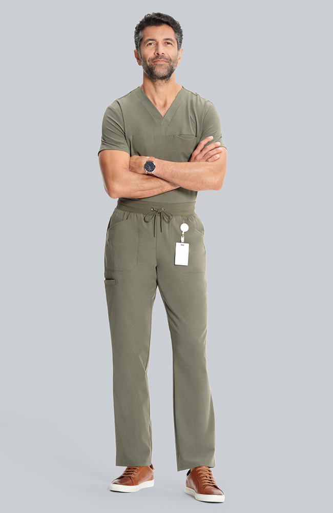 Men's Scrub Set: Vapor 3-Pocket Top &  Zephyr Straight Leg Pant, OLV Olive, large