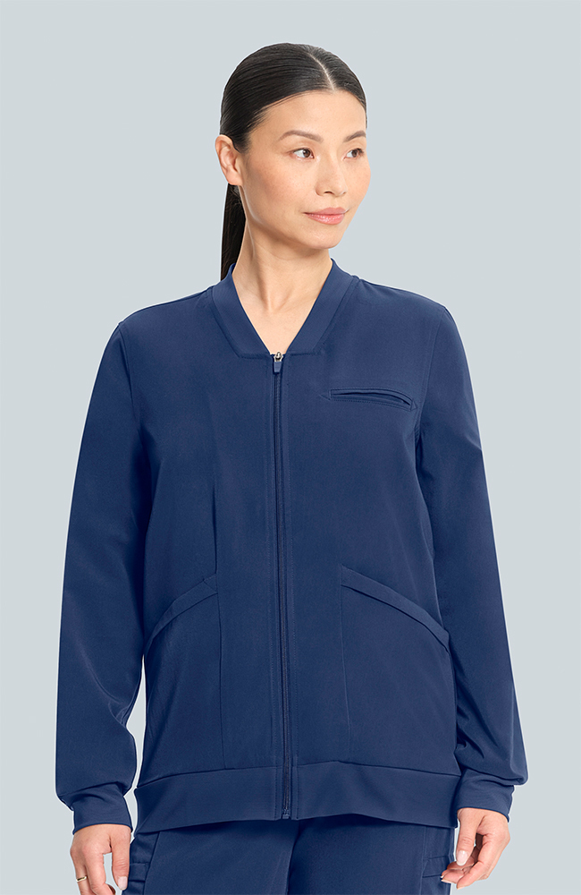 Women's Savannah 5-Pocket Scrub Jacket, NAV Navy, large