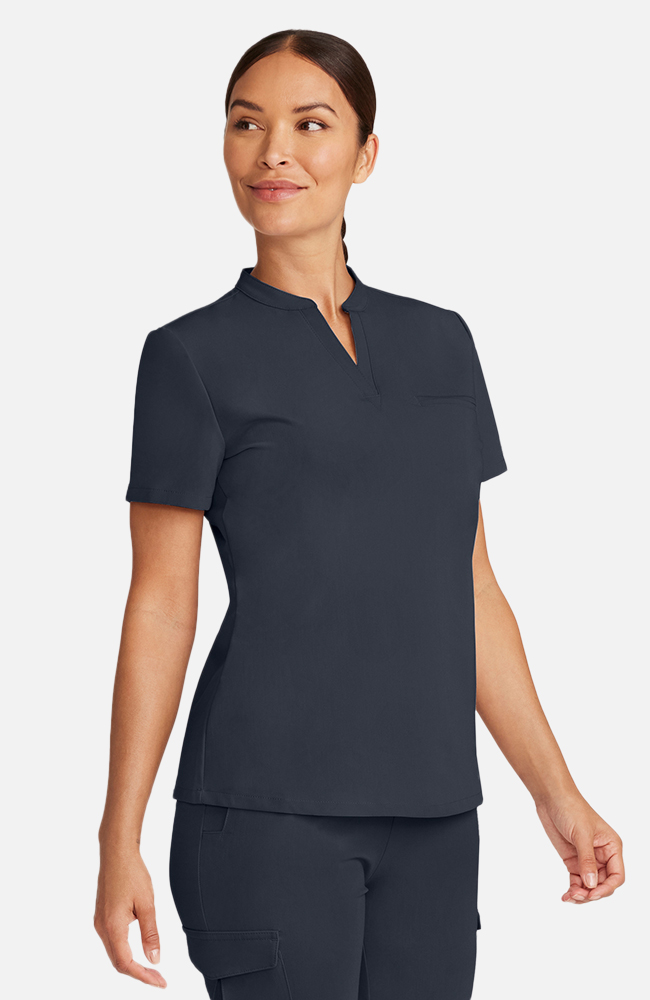 Women's Scrub Set: Taiga Welt Pocket Top & Straight Leg Ankle Pant, PWT Pewter, large