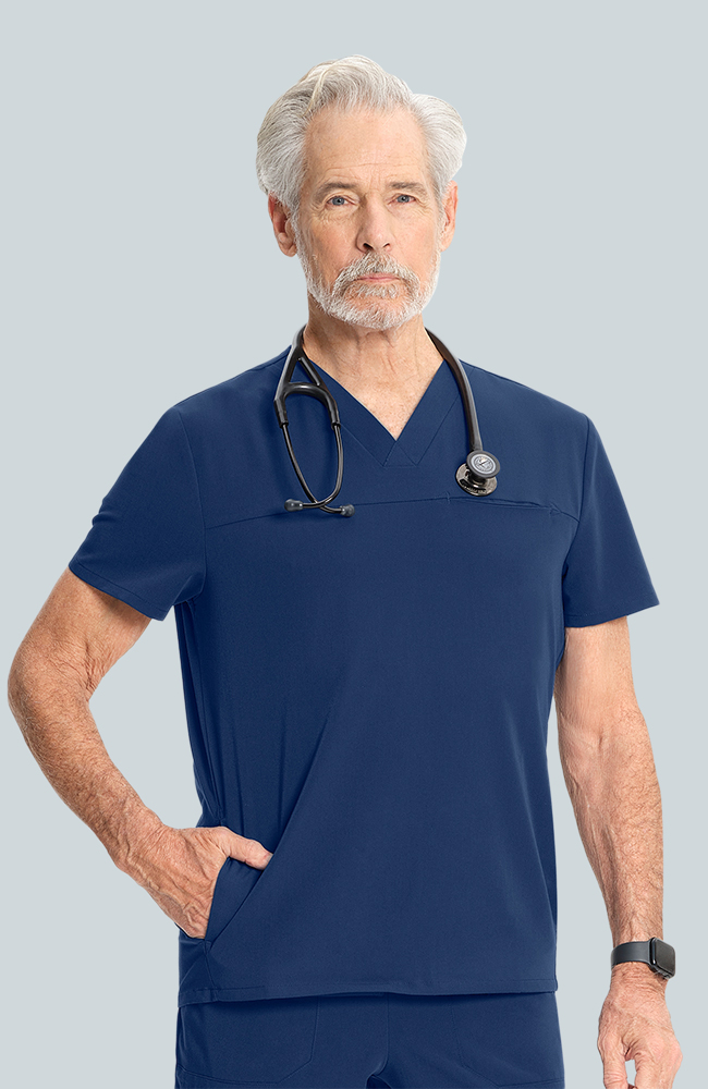 Men's Scrub Set: Vapor 3-Pocket Top &  Drift Jogger Pant, NAV Navy, large